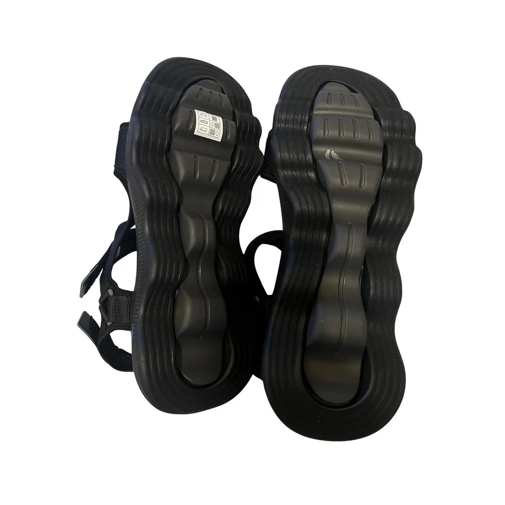 Skechers Sandals Mens 13 Black New Massage Fit Arch Comfort Hyper Burst